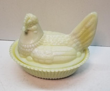 Vintage Slag Glass Hen On
