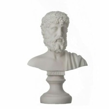 ZEUS Greek God of the Sky Greek Roman Bust Head Alabaster Statue Sculpture 6.3"