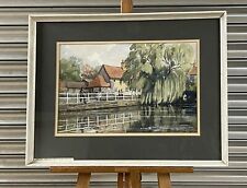 Watercolour Titled Duck Pond, Bennington, Herts By Clifford Culpin OBE 