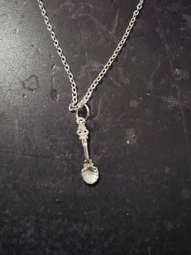 Ornate silver shell spoon - silver,