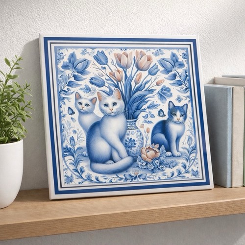 Inspired delft cat - image, on