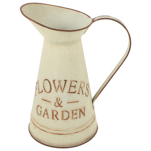 Galvanized metal flower bucket - metal,