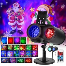 12 Patterns Christmas 2 in 1 Projector Lights Waterproof LED Laser Projection