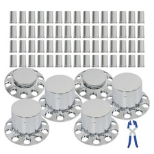 Chrome Flat Top Hub Cover Kit