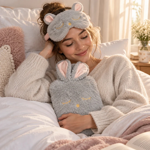 Hot water bottle eye mask - hot,