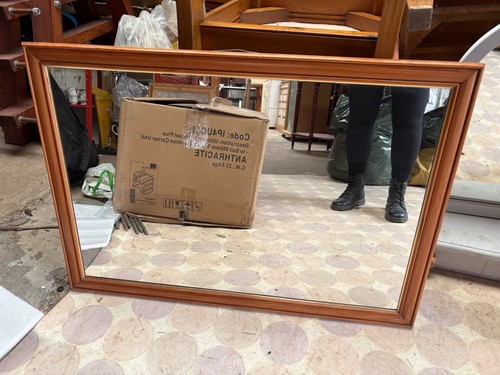 Pine frame wall mirror - pine,