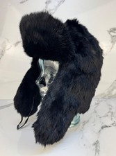 Real Rabbit Fur Trapper Hat -