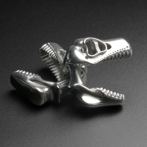 Surgical steel dino skull - skull, ear