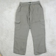 Nicola Miller Trousers Womens Large Linen Cargo Pants Drawstring NY Summer