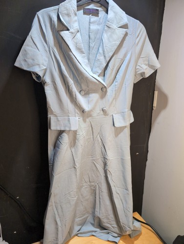 Vintage 1950s midi dress blue - midi,