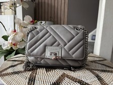 MICHAEL KORS Sloan Grey Quilted Leather Shoulder Crossbody Bag Chain Strap
