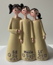 Lovely 3 Sisters Figurine, Big Sis, Middle Sis & Lil Sis, Friends, Love, Family