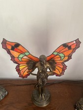 Tiffany Style Figurine Table Lamp vintage. 44cm H 32cm wide approx