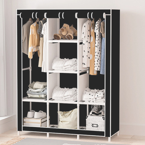 Large fabric canvas wardrobe - large,