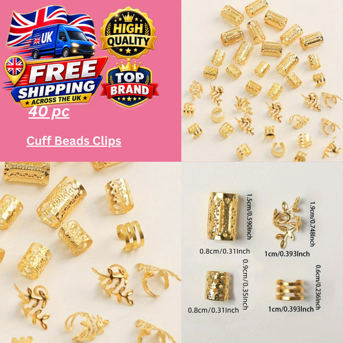 40pcs metal hair braid rings - metal,