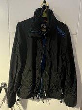 Superdry Professional Windcheater Jacket Black Blue Men's Size Medium VGC