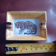 Isabella Dal Pra Ashtray 24k Gold Edging Leopard Print