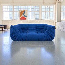 Blue Ligne Roset Togo two seater modular sofa with arms