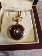 Creations Du Paris Ladies Watch Gemstone Pendant On Chain