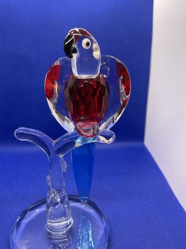 Crystal glass parrot - glass,