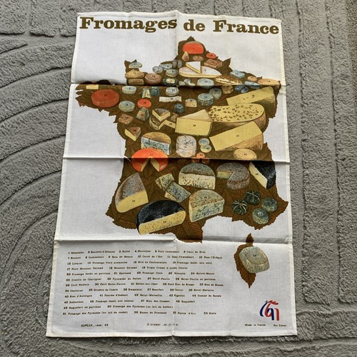 Vintage french cheese map tea - cheese,