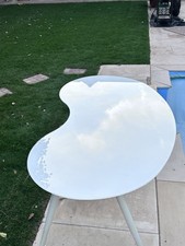 Kidney Shaped Frosted Glass Office Desk