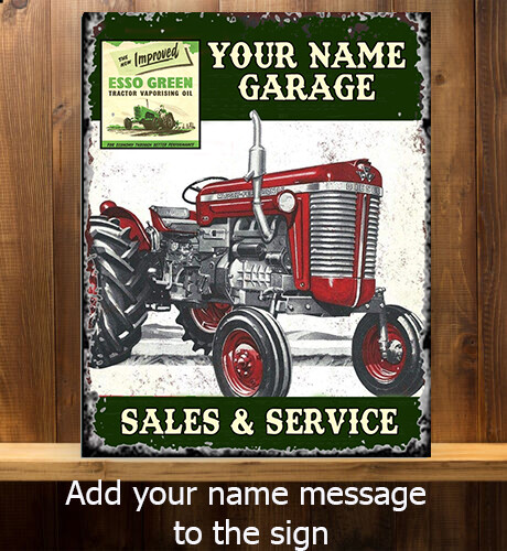 Personalised tractor garage - tractor,