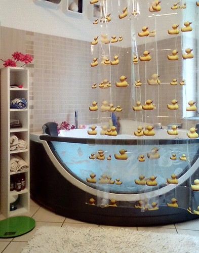 Vinyl shower curtain ducky - curtain,