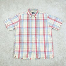 Gap Shirt Mens Medium Check Plaid Colourful Short Sleeve Button Up Y2K Party