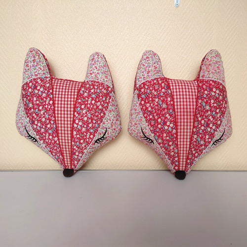 Fox head patchwork needlework - patchwork,