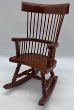 Dolls house furniture Windsor rocking chair tall back in 1/12th scale