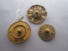 Solid brass rustic door bell - brass,