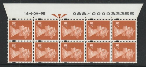 1995 machin y1676 10p dull - gb,