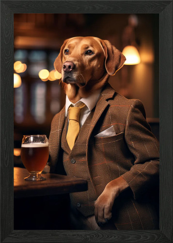 Fox red labrador pub - pub, framed