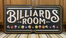 Billiards Sign Wood Pool Stick