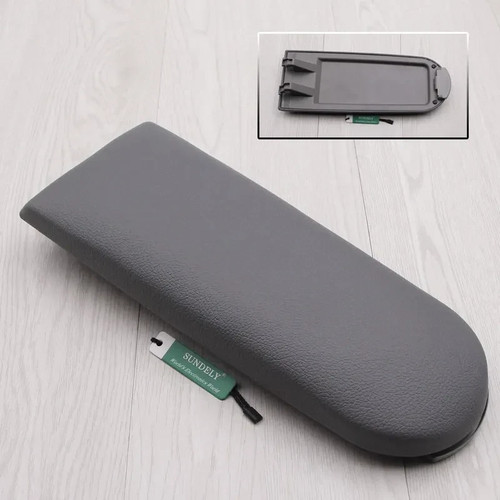 Gray leather console armrest - gray,
