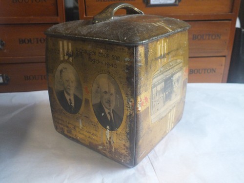C1940s vintage tea caddy tin - c1940s,