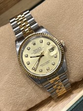 Steel & 18ct Gold Rolex Datejust 36mm Custom Champagne Diamond Dial 16013