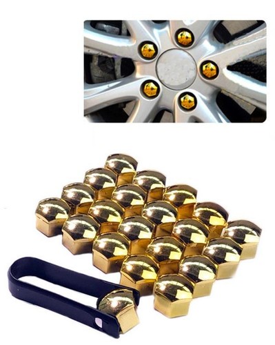 17mm chrome gold wheel - wheel, nut