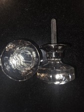 ​6xPair Set (12 Knobs) Large Crystal Glass Door Knobs with Polished Chrome Base