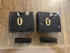 2 Parkes Union Rim Dead Locks Pressed Steel Vintage Old Reclaimed with Key