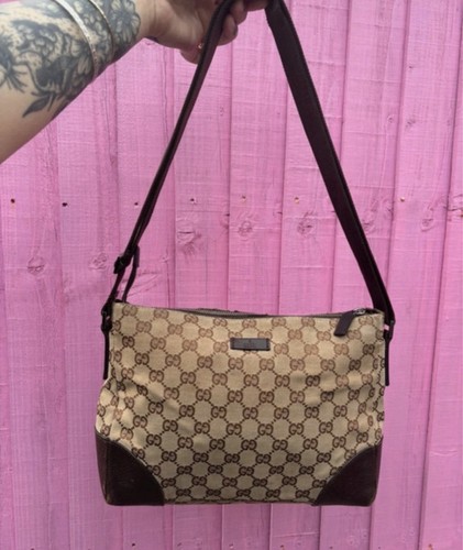Gucci vintage leather canvas - gucci,