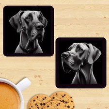 Great Dane Coasters, Set Of 2, Mug Mats, Gift