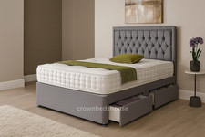 Luxury Plush Divan Bed with Mattress & Headboard – Single Double King Sizes