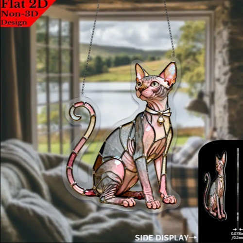 Sphynx cat suncatcher window - cat,