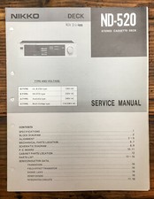 Nikko ND-520 Cassette  Service Manual *Original*