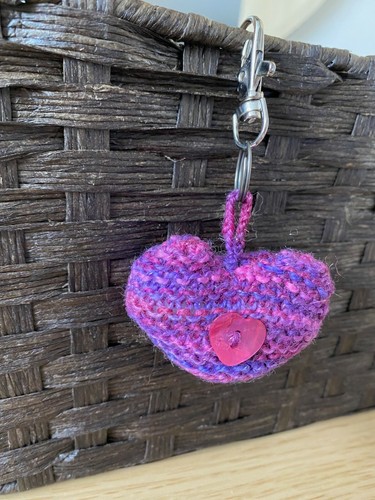 Hand knitted cute heart - knitted,