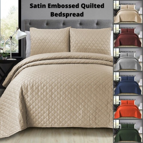 Satin emboss quilt bedspread - emboss,