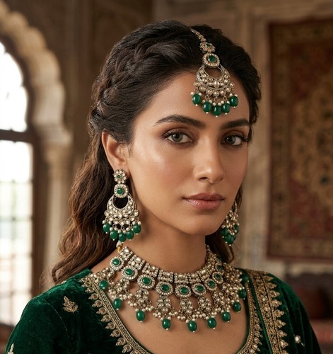 Green indian bollywood bridal - indian,