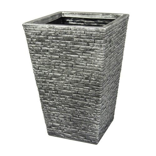 Strata slate tall planter - slate,